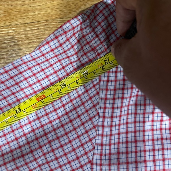 Eton Dress shirt Red/White plaid shirt Sz 16.5 - Picture 8 of 10